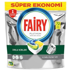 Fairy Platinum Hepsi 1 Arada Bulaşık Makinası Kapsülü 72 Yıkamalı