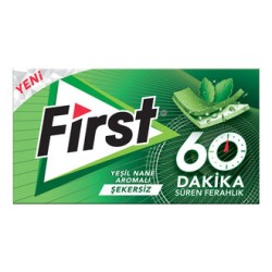 First 60 Dakika Yeşil Nane Aromalı Şekersiz Sakız 27 Gr