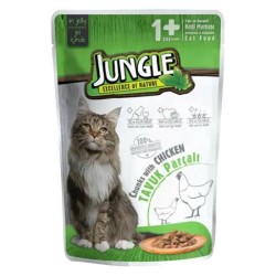 Jungle Pounch Tavuk Parçalı Yetişkin Yaş Kedi Maması 100gr