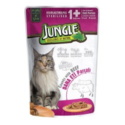 Jungle Pounch Dana Eti Parçalı Kısırlaştırılmış Yaş Kedi Maması 100gr