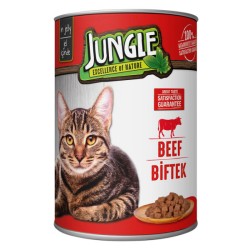 Jungle Jngk-002 Kutulu Yetişkin Kedi Konservesi Biftekli 400 Gr