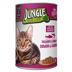 Jungle Jngk-003 Kutulu Yetişkin Kedi Konservesi Somon Ve Karides 400gr