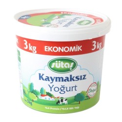 Sütaş Yarım Yağlı Kaymaksız Yoğurt Kova 3 Kg