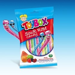 Toybox Sour Rope Candy Karışık Meyve Aromalı Ekşili Şeker 70 Gr