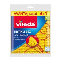 Vileda %30 Mikrofiberli Tırtıklı Temizlik Bezi 4+1 Avantaj Paketi