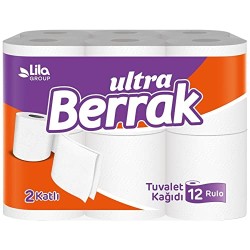 Berrak Ultra Çift Katlı Beyaz Tuvalet Kağıdı 12'li